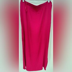 Sunny Leigh Hot Pink Pleated Maxi Skirt